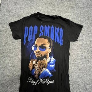 Pop Smoke T-Shirt Mens Size S Black King of New York Graphic Short Sleeve Tee